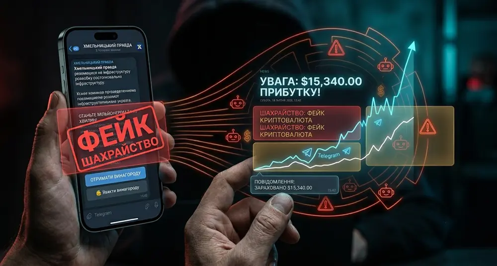 Успішний успіх або як хмельницькі телеграм-канали рекламують шахрайські схеми із криптовалютою